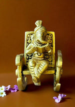 Antique Brass Vidyarthi Ganesha on Rocking Chair