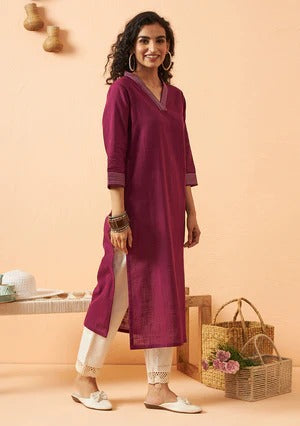 Ammanya Deep purple solid kurta