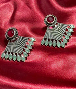 Crimson Aqua Whispering Wind Stud