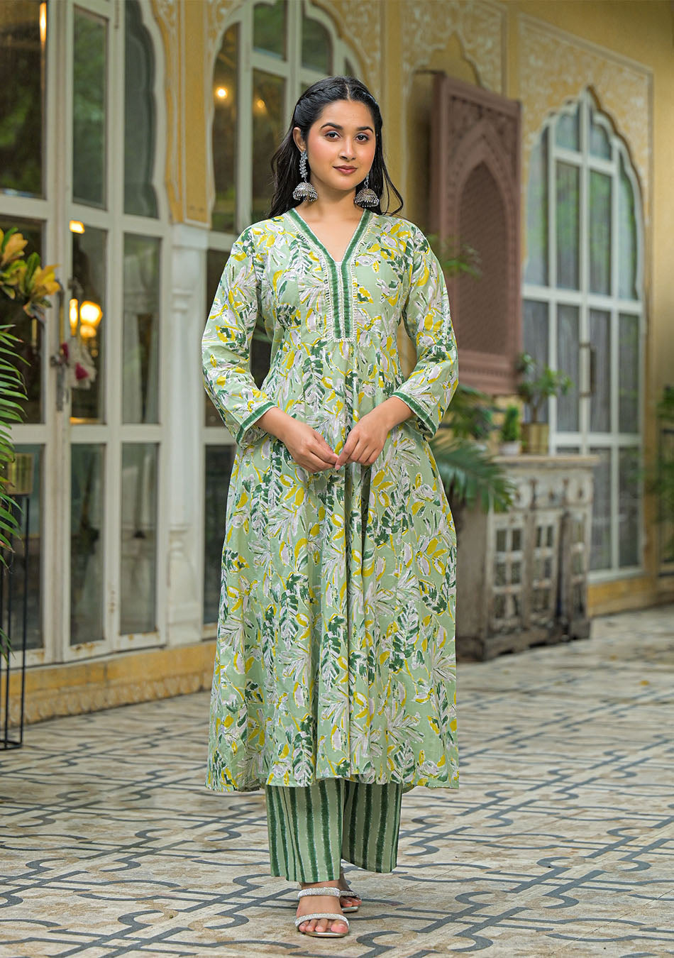 Ammanya Green Mist Anarkali Suit Set