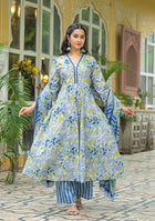 Blue Breeze Anarkali Suit Set