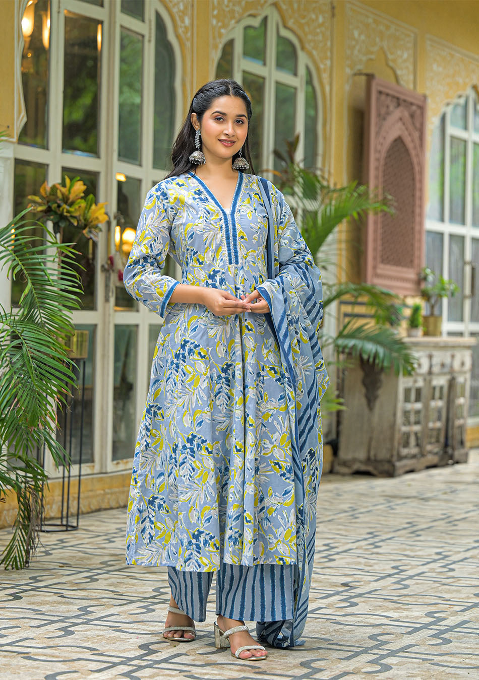 Ammanya Blue Breeze Anarkali Suit Set