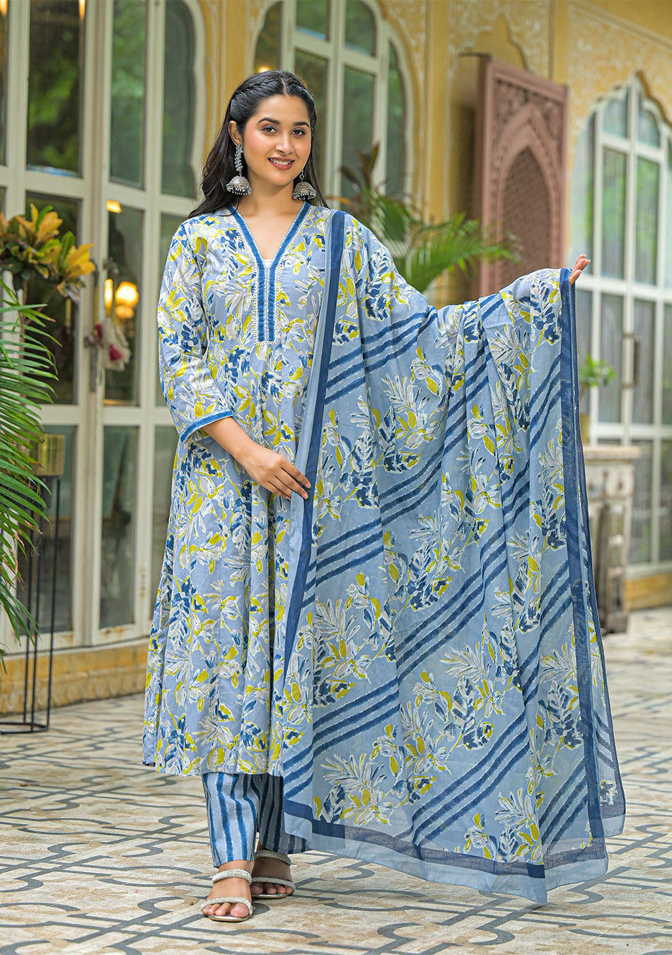 Ammanya Blue Breeze Anarkali Suit Set