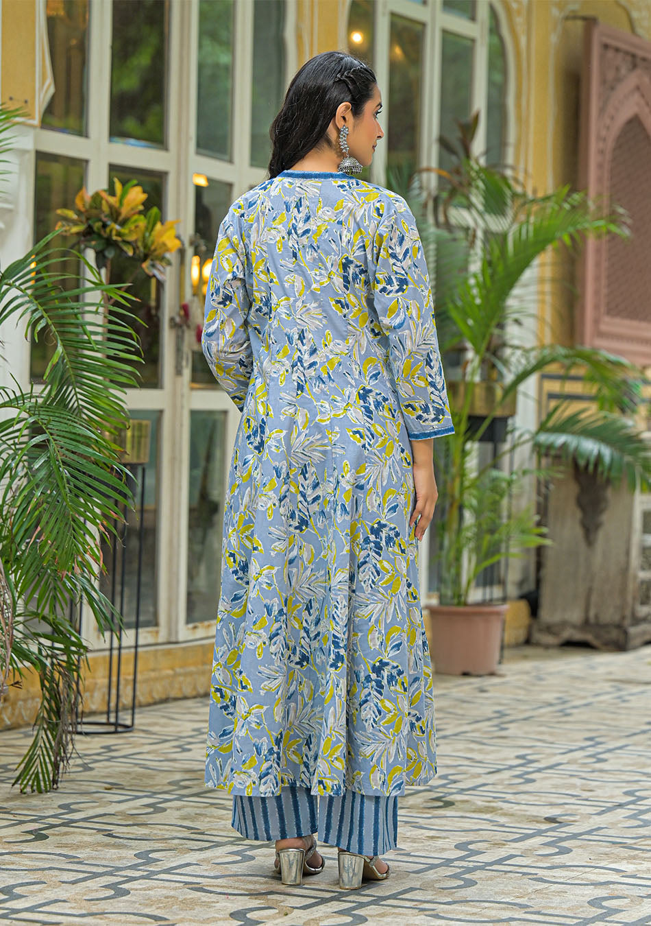 Blue Breeze Anarkali Suit Set