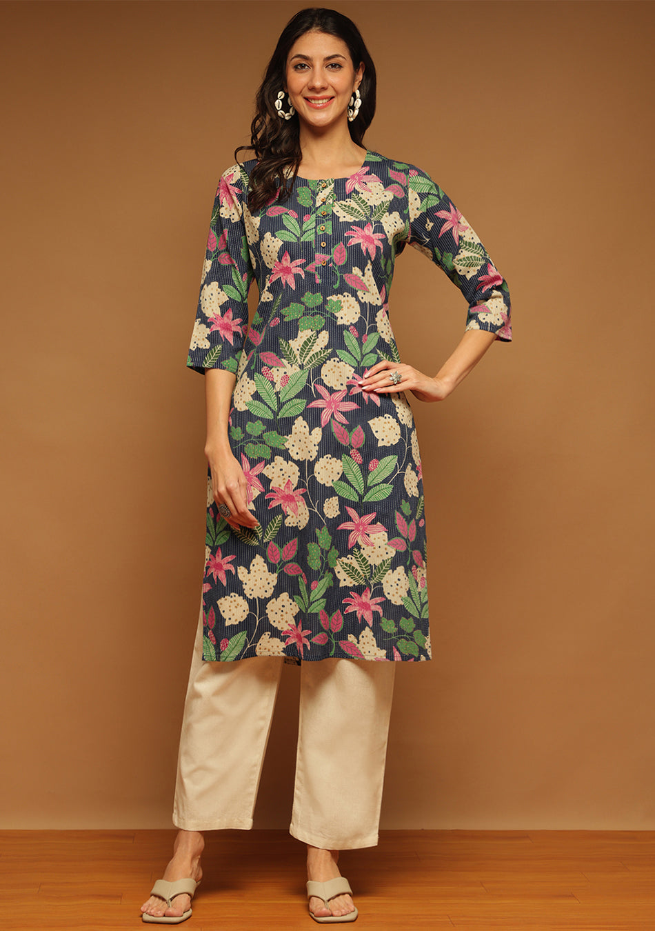 Ammanya Indigo Petal Charm Kurta