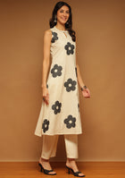 Ammanya EMBROIDERED BLACK FLOWER SUIT SET