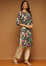 Indigo Petal Charm Kurta