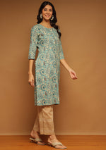 Teal Meadow Kurta