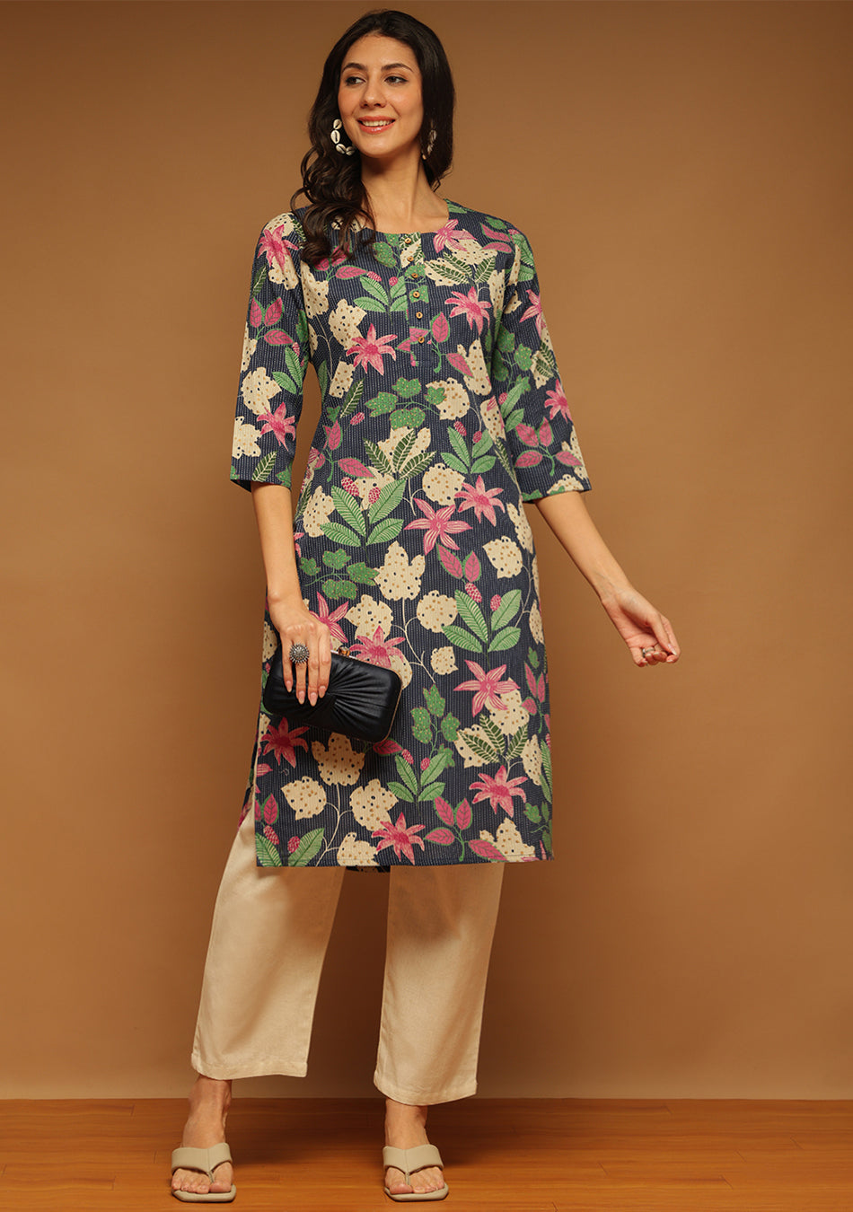 Ammanya Indigo Petal Charm Kurta