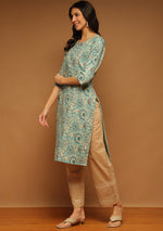 Teal Meadow Kurta