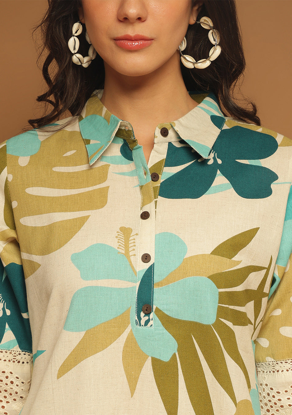 Aqua Olive Tropic Kurta