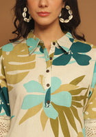 Aqua Olive Tropic Kurta