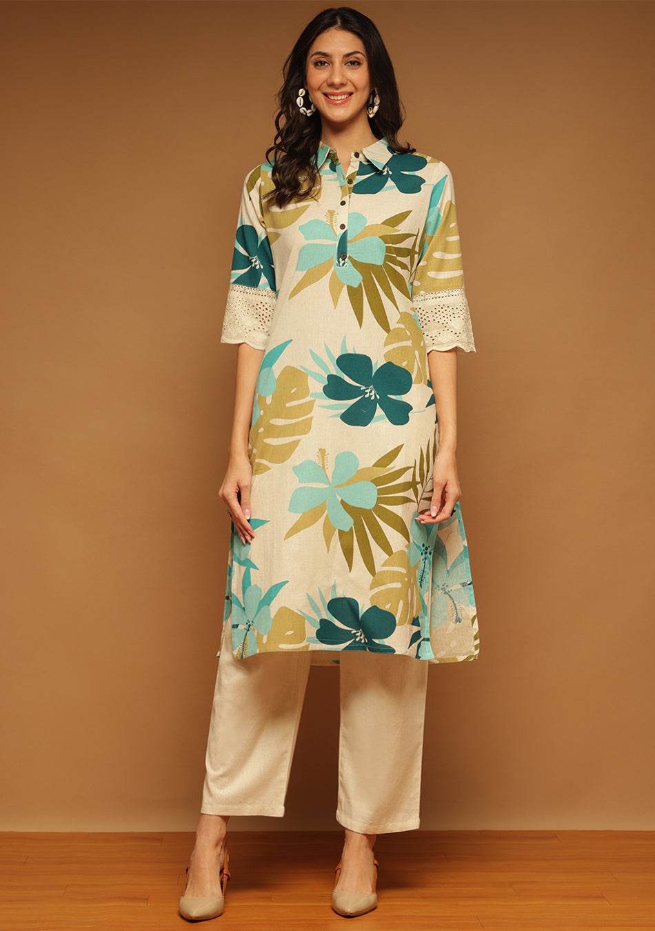 Aqua Olive Tropic Kurta