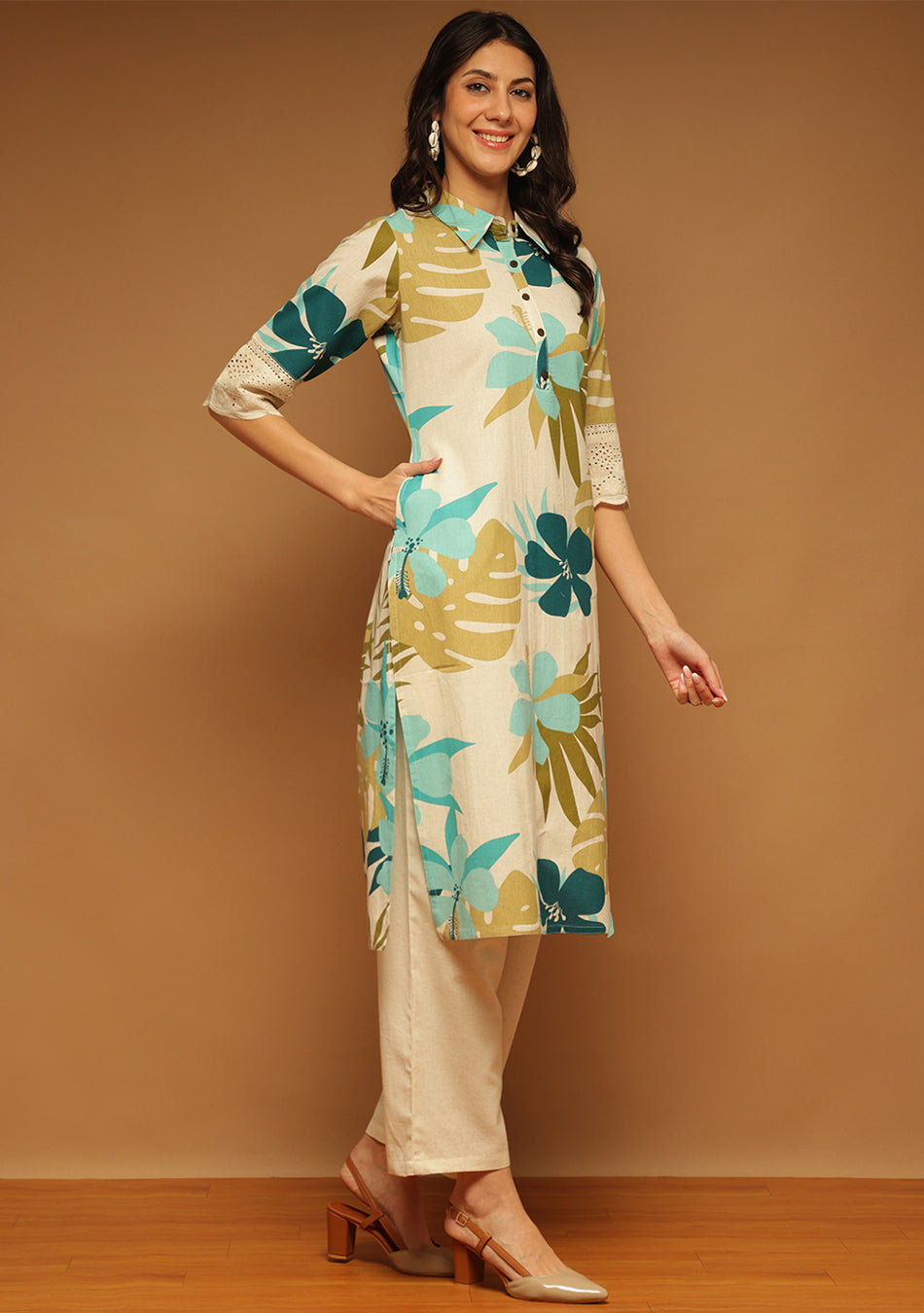 Aqua Olive Tropic Kurta