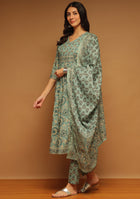 Sage Bloom Printed Suit Set