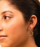 Labradorite Gold-Plated Loop Earrings - Small