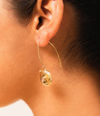 Rose Chalcedony Long Gold-Plated Earrings