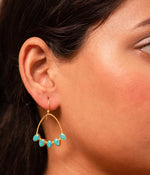Turquoise Gold Plated Loop Earrings