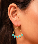 Turquoise Gold Plated Loop Earrings