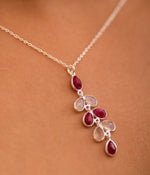 Rainbow Moonstone & Ruby Necklace