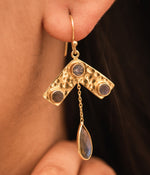 Labradorite North-facing Gold-Plated Earrings