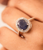 Blue Topaz Promise Finger Ring