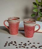 Pink-Green Pigeon Mugs - Handcrafted