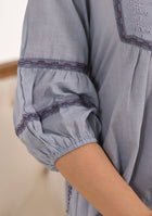 ARAVLII Grey Schiffli Dress