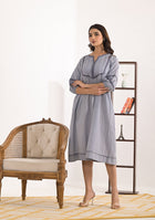 ARAVLII Grey Schiffli Dress