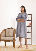 ARAVLII Grey Schiffli Dress
