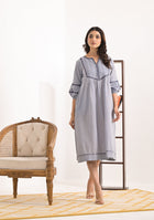 ARAVLII Grey Schiffli Dress