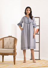 ARAVLII Grey Schiffli Dress