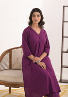 ARAVALII Purple Cotton Dobby Co-Ord Set