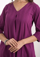 ARAVALII Purple Cotton Dobby Co-Ord Set