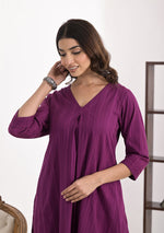 ARAVALII Purple Cotton Dobby Co-Ord Set