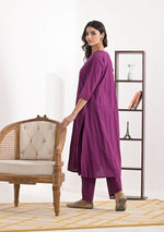 ARAVALII Purple Cotton Dobby Co-Ord Set