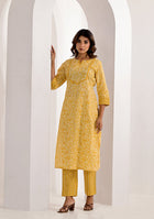 Lemon  Floral Printed Kurta Pant Set