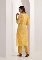 Lemon  Floral Printed Kurta Pant Set