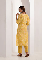 Lemon  Floral Printed Kurta Pant Set