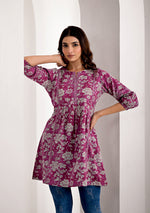 Purple Pink Floral Top