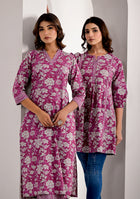Purple Pink Kurta Pant Set