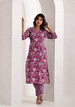 Purple Pink Kurta Pant Set
