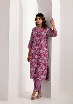 Purple Pink Kurta Pant Set