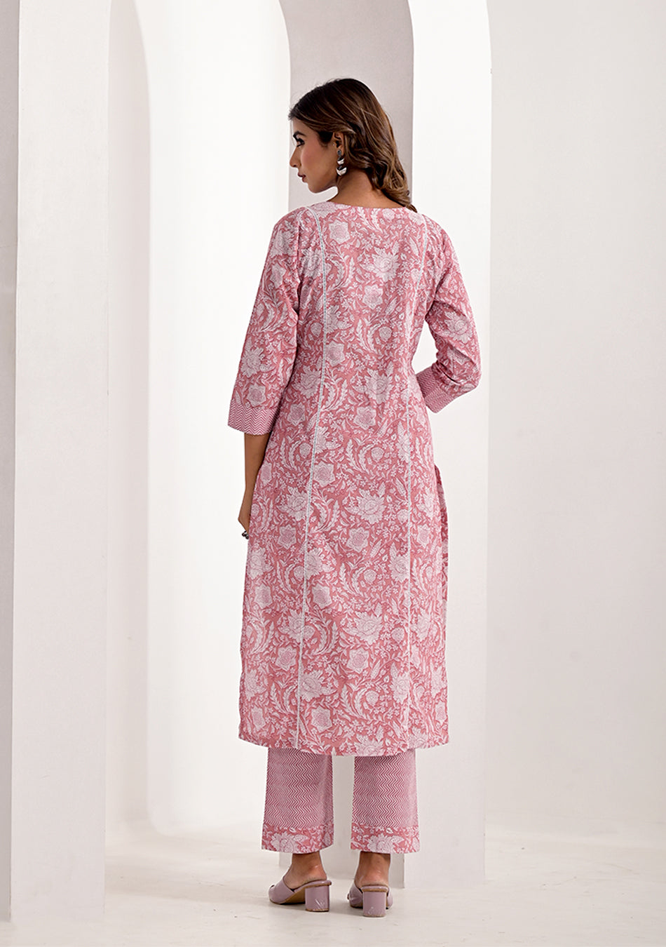 Blush Floral Kurta Pant Set