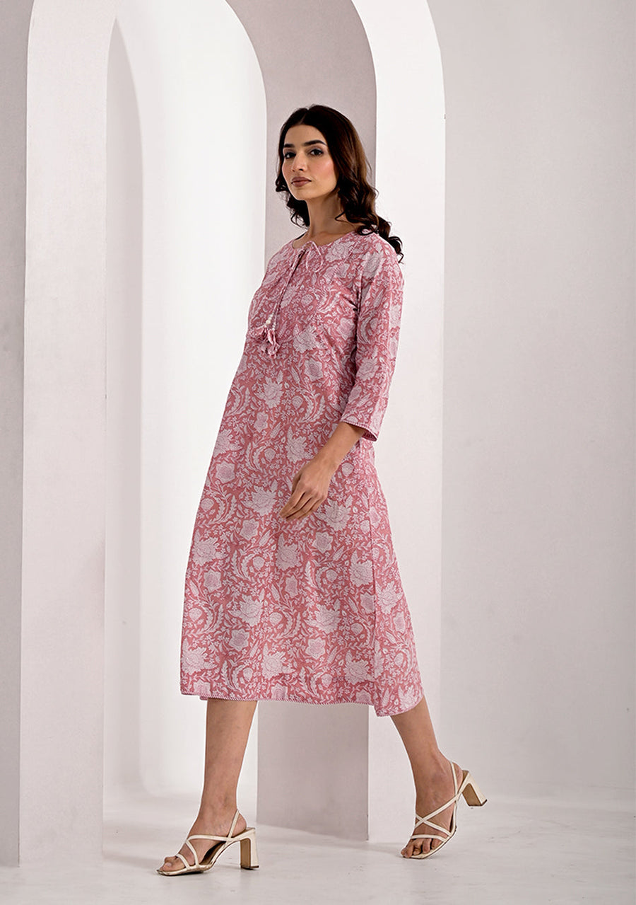 Blush Floral Long Dress