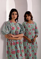 Baby Blue Bloom Kurta Pant Set