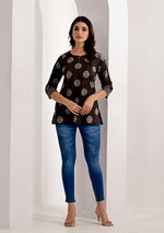 Cinnamon Brown Printed Top