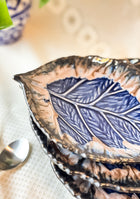 Leaf Blue-Grey Ceramic Platter Set