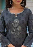 Steel Grey Hand Block Print Co-ord Set