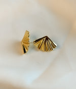 Golden Fan Stud Earrings